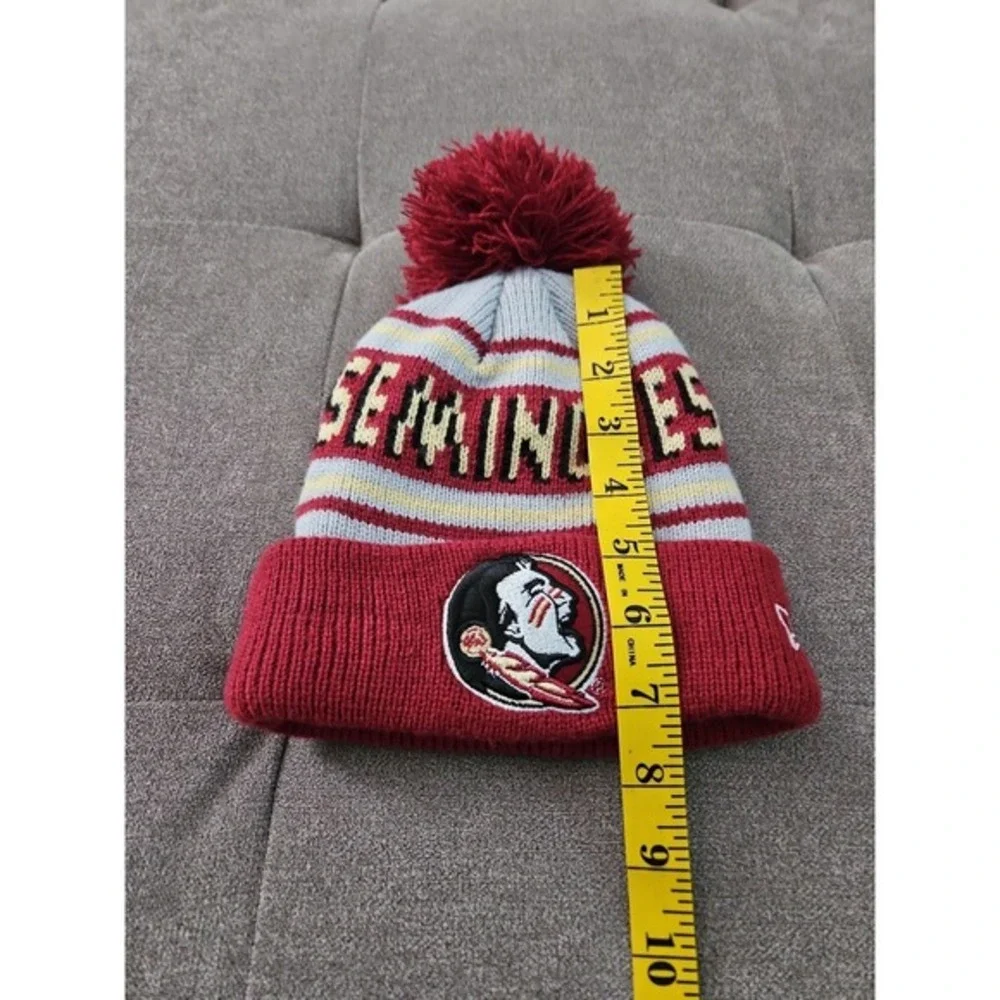 New Era Florida‎ State Seminoles Youth Beanie Hat Knit Pom FSU Garnet Gold